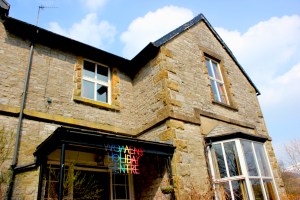 Front of the house in the sunshine